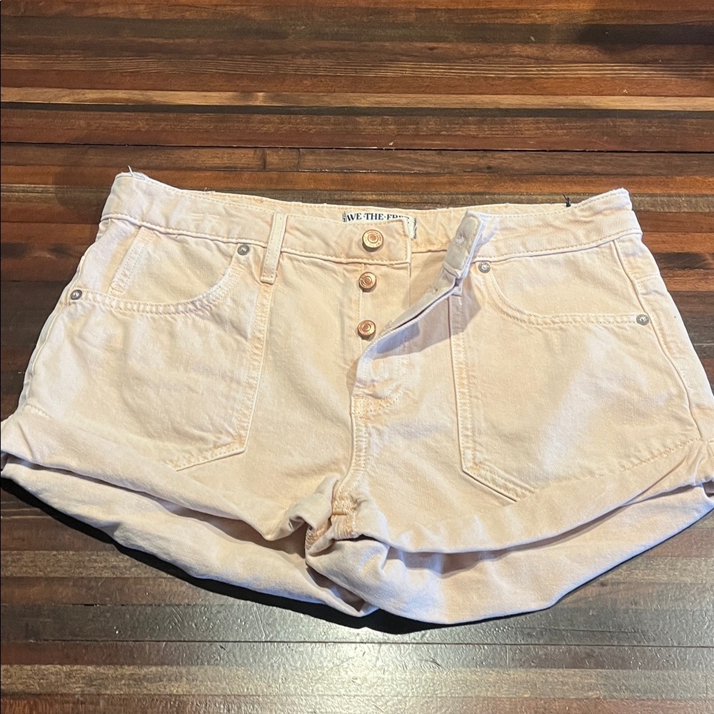 We The Free slouch shorts - pale pink Denim Jean Shorts